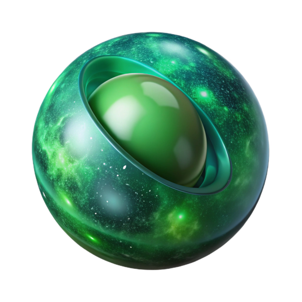 impressive artistic Green Galaxy in a Bubble Cutout exclusive png