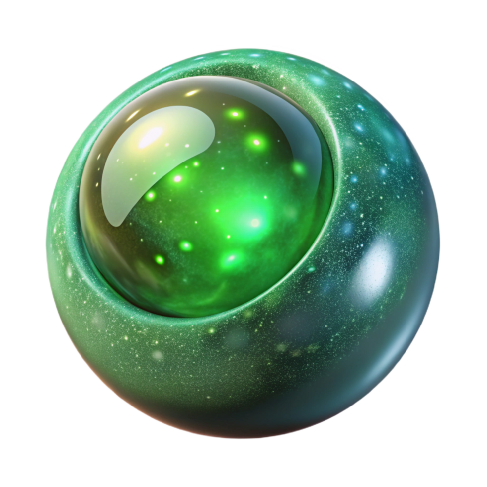 serene abstract Green Galaxy in a Bubble Cutout high resolution png