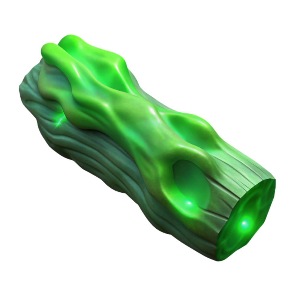 elegant creative Green Glowing Driftwood Fragment Isolated genuine png