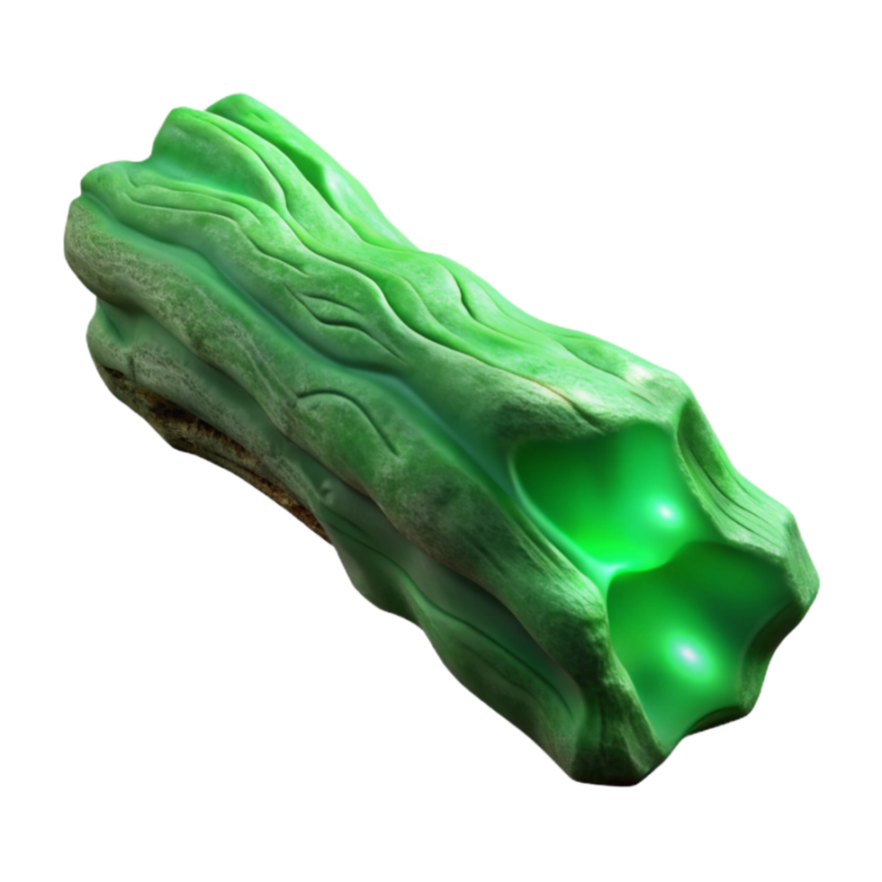 impressive contemporary Green Glowing Driftwood Fragment Isolated authentic png