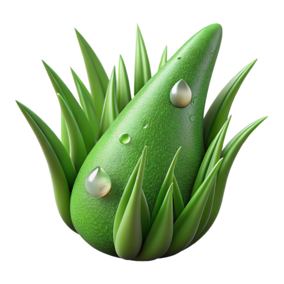 beautiful classic Green Grass Blade Cutout with Dewdrop Detail high resolution png