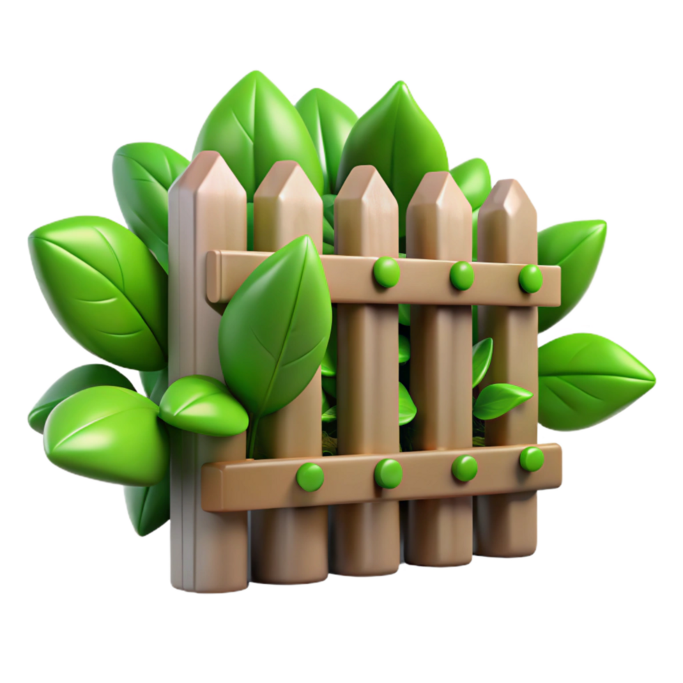 magnificent minimalist Green Leaves Overgrowing Fence Transparent Cutout authentic png
