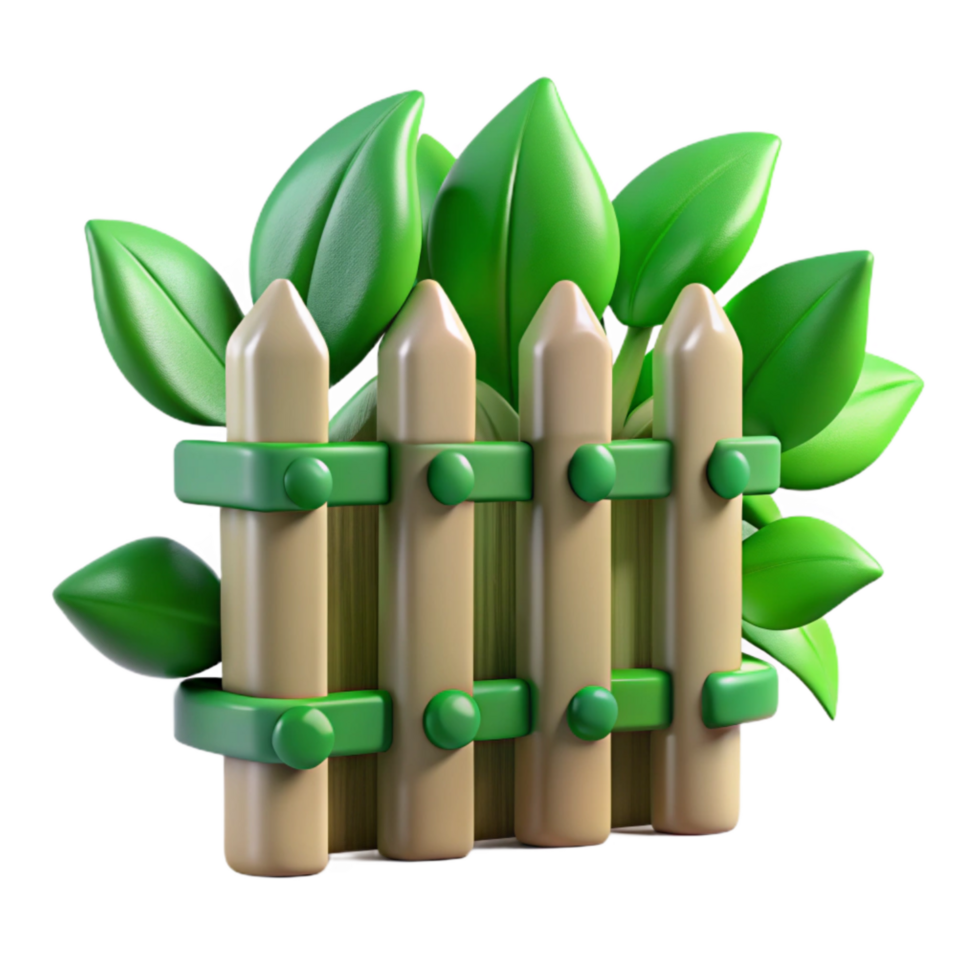 wonderful minimalist Green Leaves Overgrowing Fence Transparent Cutout detailed png