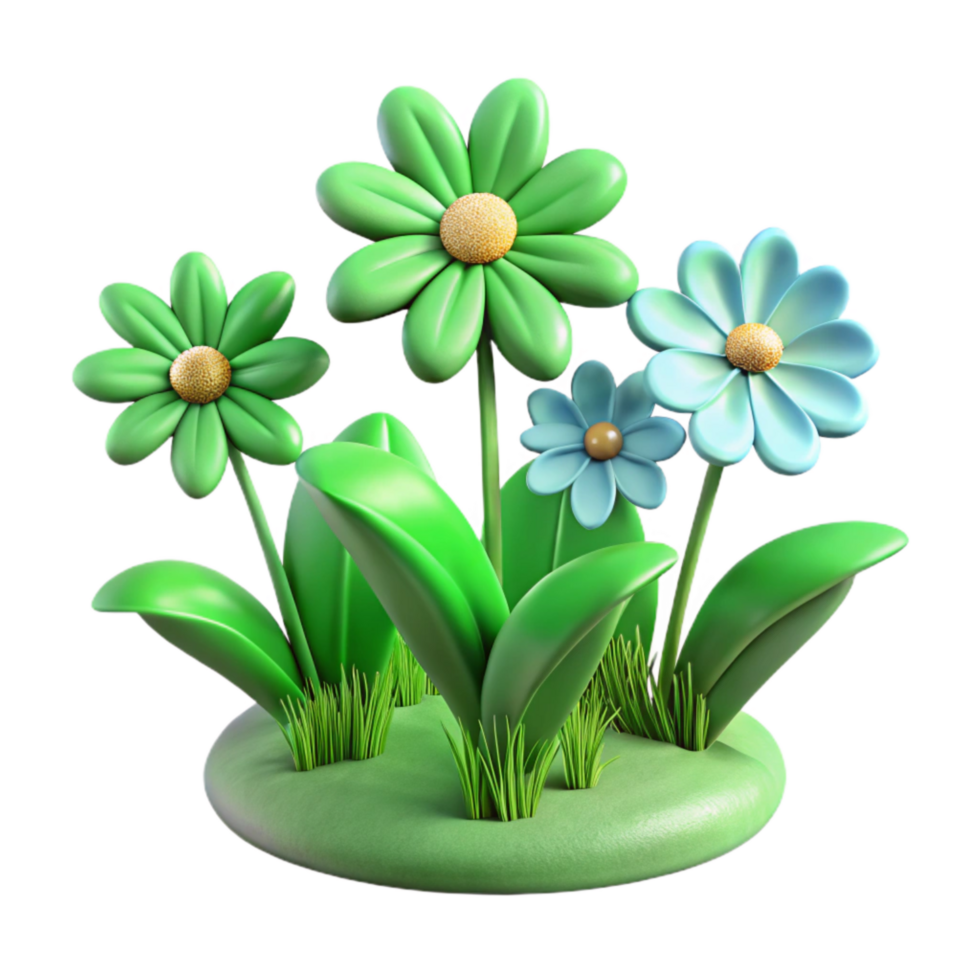 extraordinary abstract Green Meadow Wildflowers Cutout Isolated with Transparent Background professional png