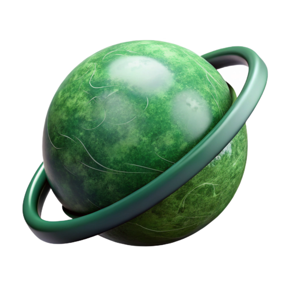 impressive minimalist Green Orb in Continuous Orbit Cutout exclusive png