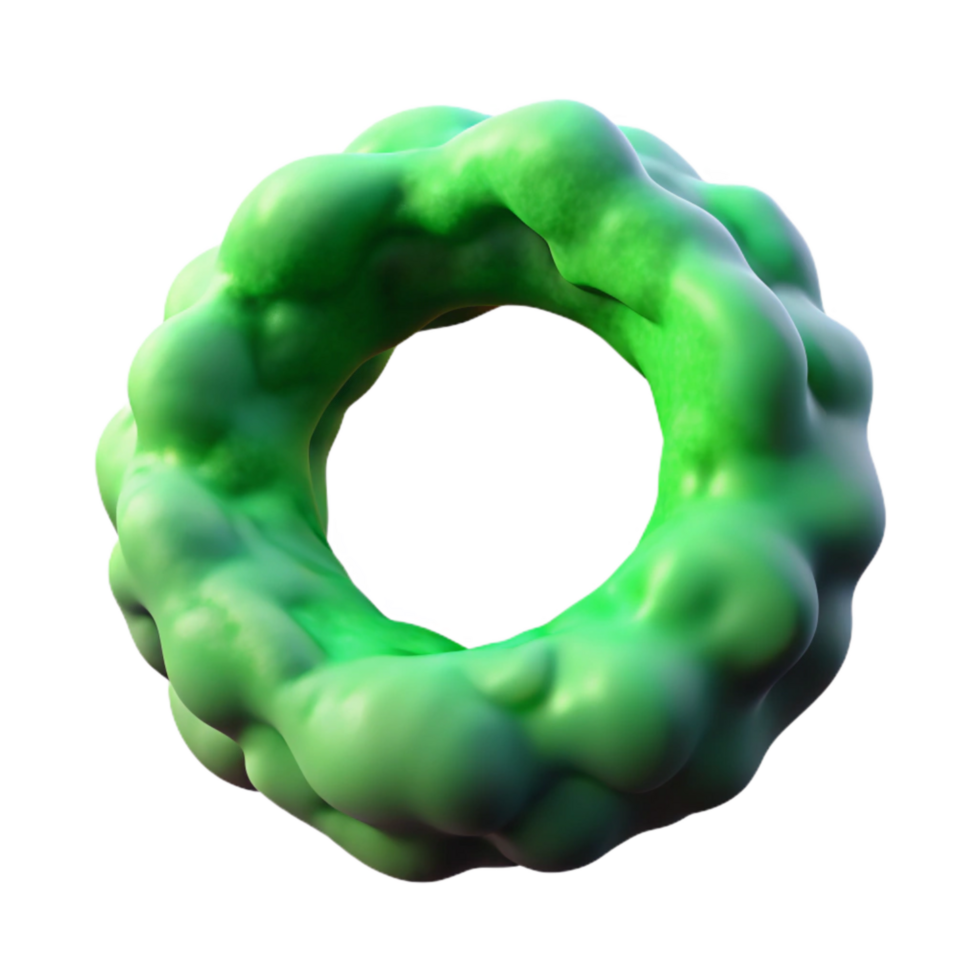 vibrant rustic Green Smoke Ring Isolated Element with Clear Center high resolution png