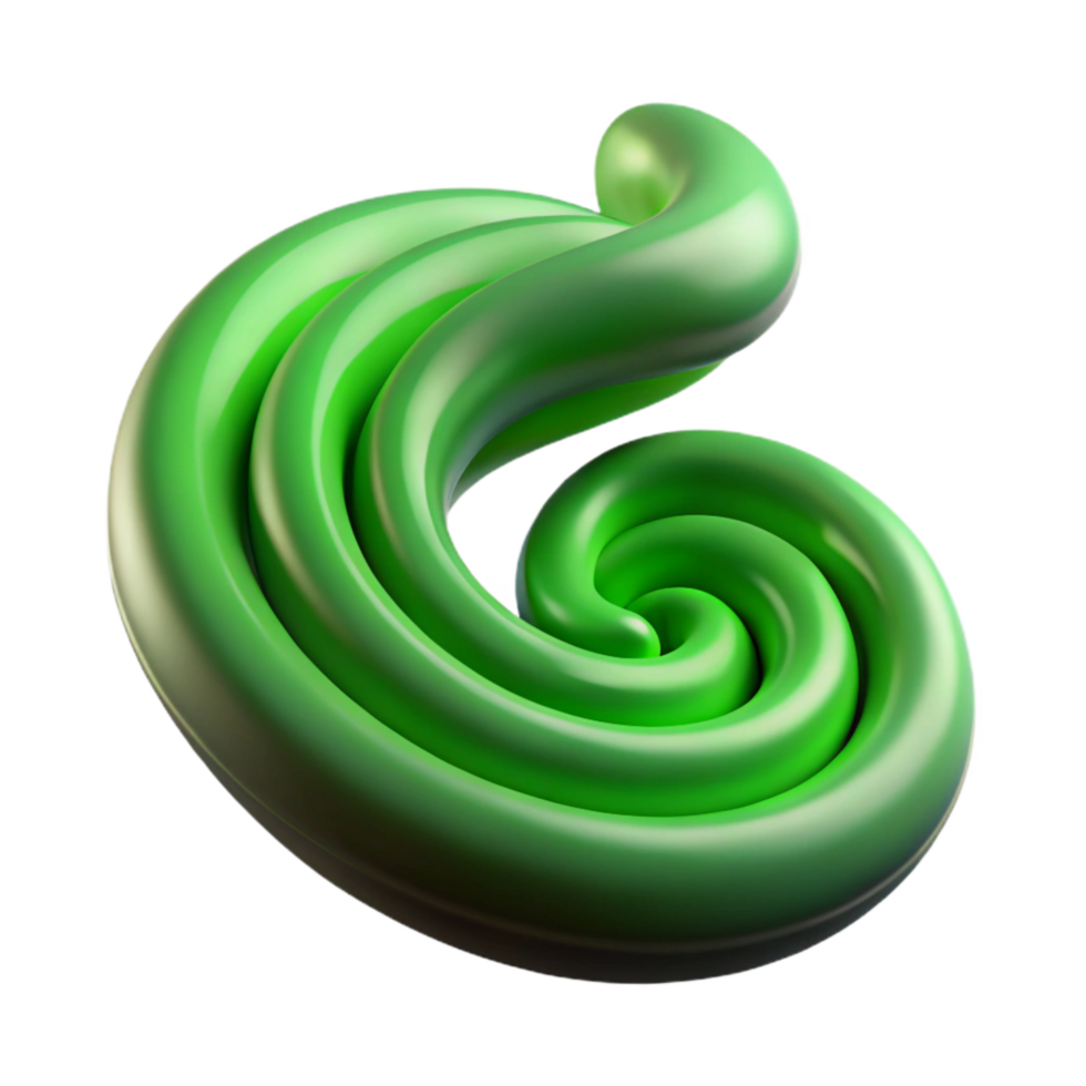 magnificent artistic Green Smoke Spiral Isolated Element with Twisting Form high resolution png