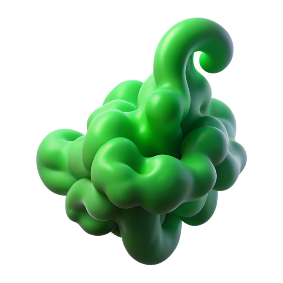 stunning traditional Green Smoke Tendrils Isolated Element with Gradient Effect png