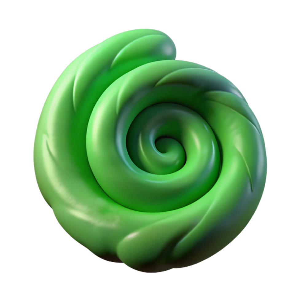 stunning abstract Green Smoke Spiral Isolated Element with Twisting Form high quality png