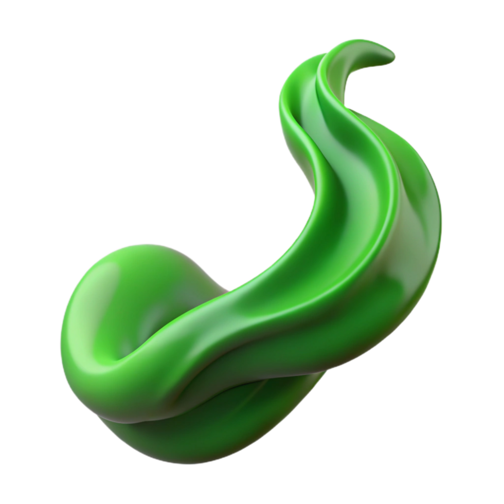 vibrant classic Green Smoke Wave Isolated Element with Undulating Shape detailed png