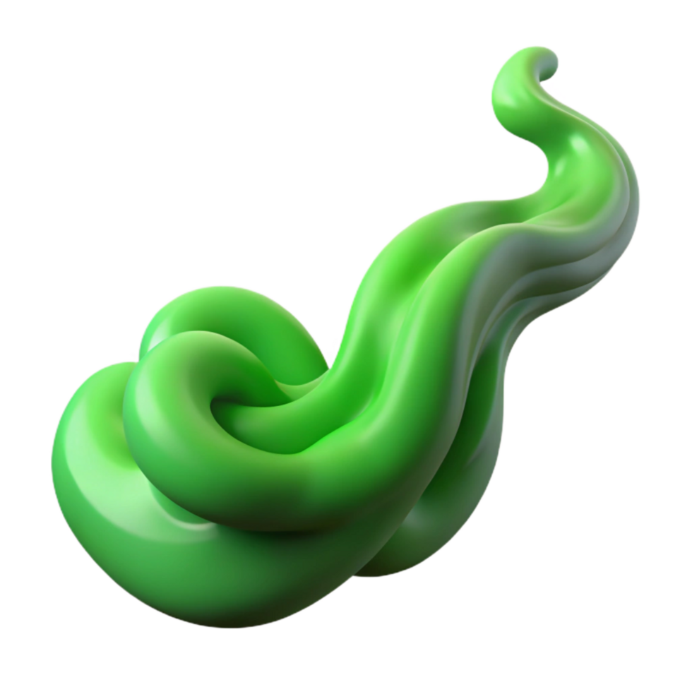 dramatic creative Green Smoke Wave Isolated Element with Undulating Shape authentic png