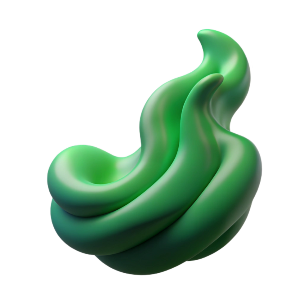 stunning classic Green Smoke Wave Isolated Element with Undulating Shape genuine png