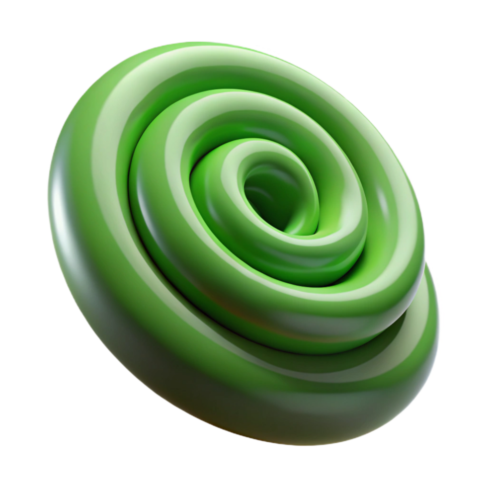 dramatic abstract Green Spiral Ascending in Artificial Gravity Isolated premium png