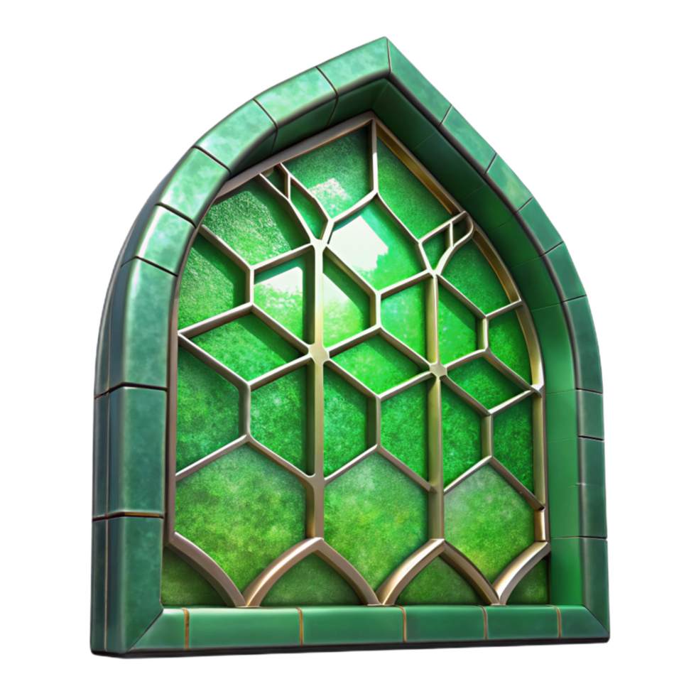 extraordinary traditional Green Stained Glass Texture Cutout Isolated Element png