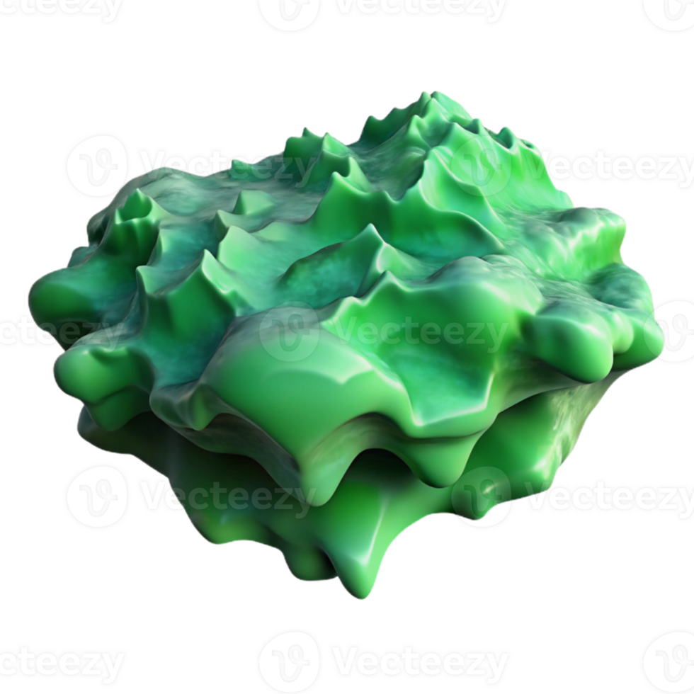 vibrant abstract Green Toned Fractal Fjord Cutout high quality png