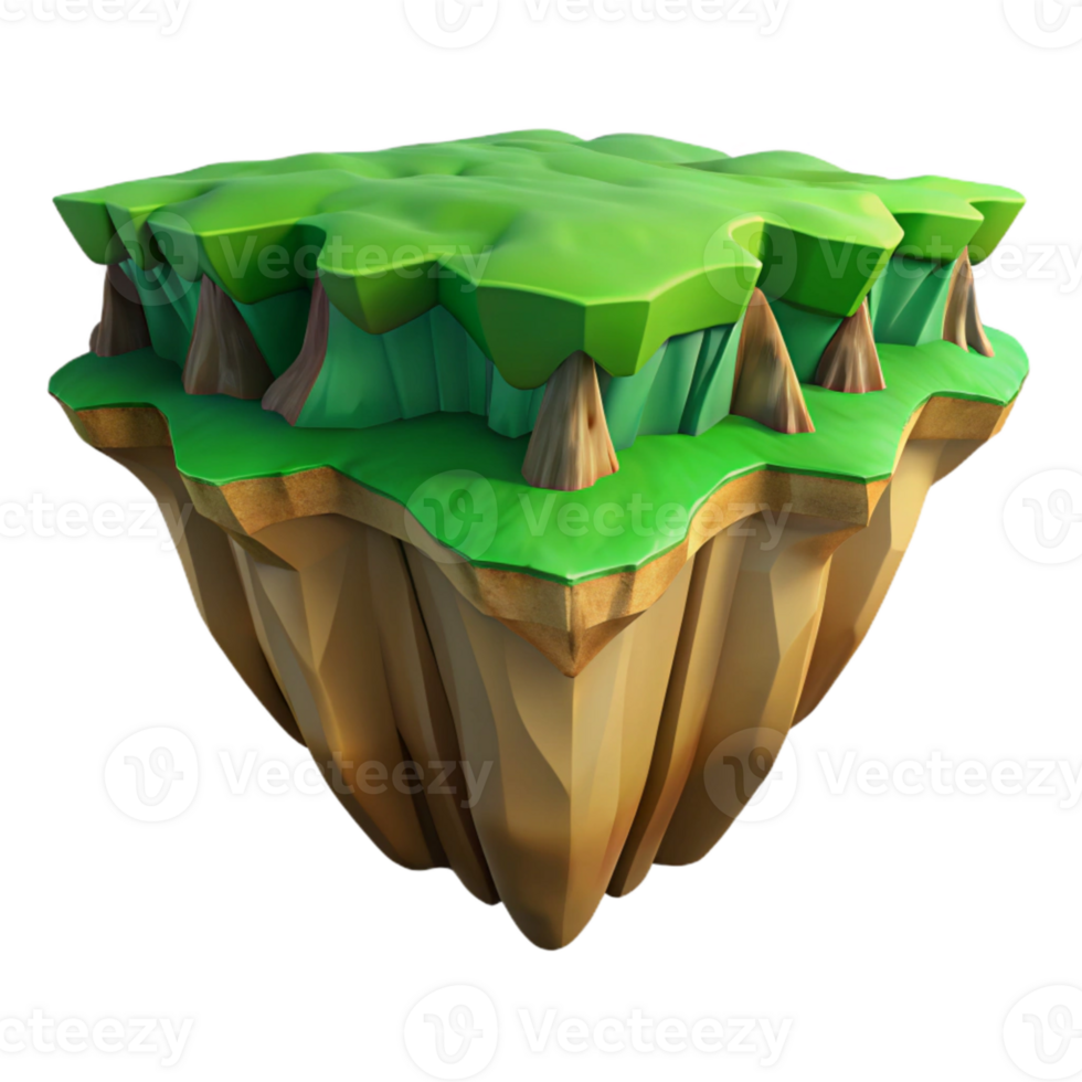 stunning contemporary Green Valley Cliff Isolated with Transparent Background Dramatic Lighting professional png
