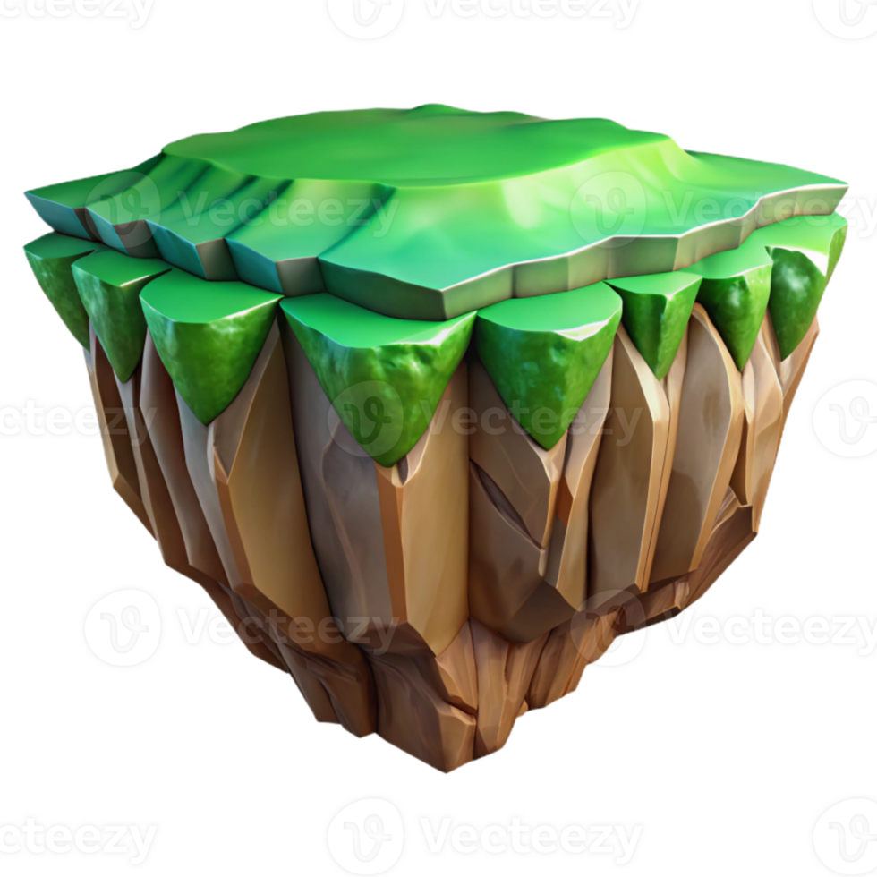 dramatic rustic Green Valley Cliff Isolated with Transparent Background Dramatic Lighting detailed png
