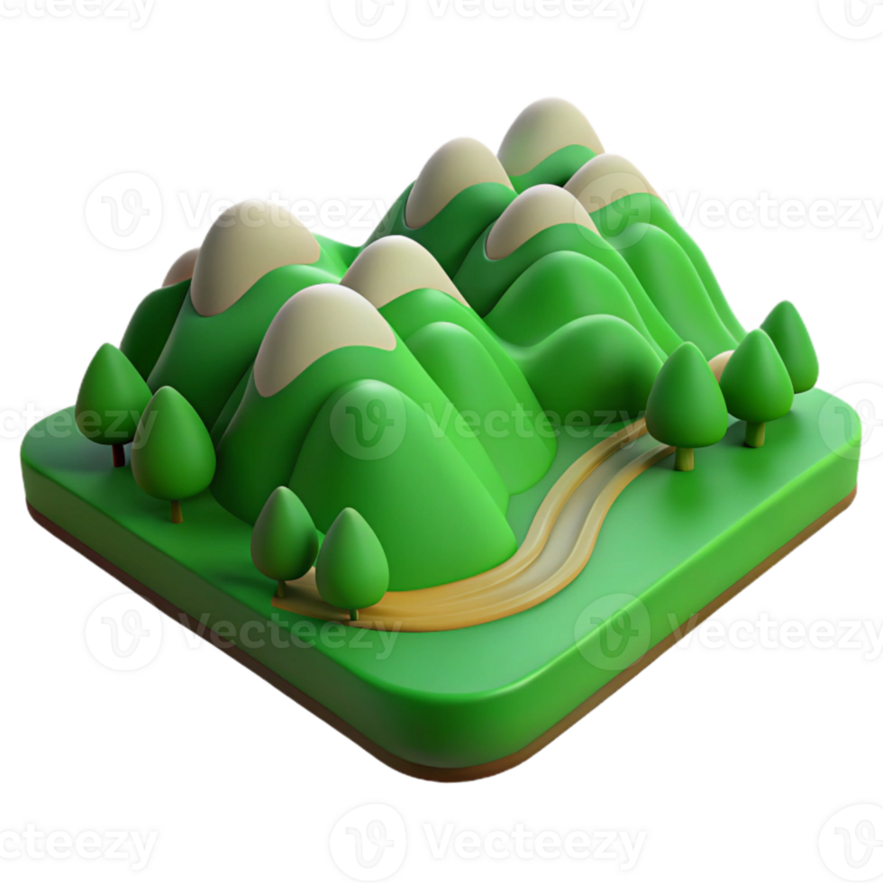 impressive abstract Green Valley Transparent Background Rolling Hills Perspective exclusive png