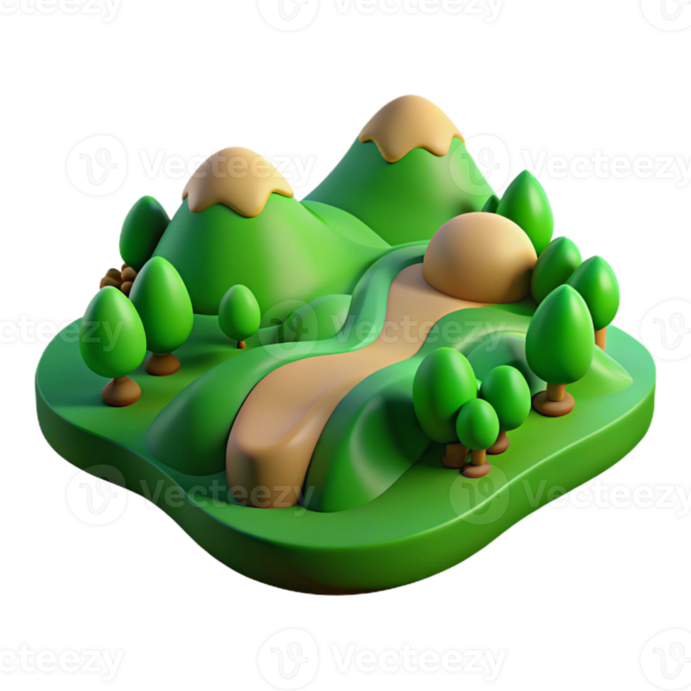 impressive classic Green Valley Transparent Background Rolling Hills Perspective png