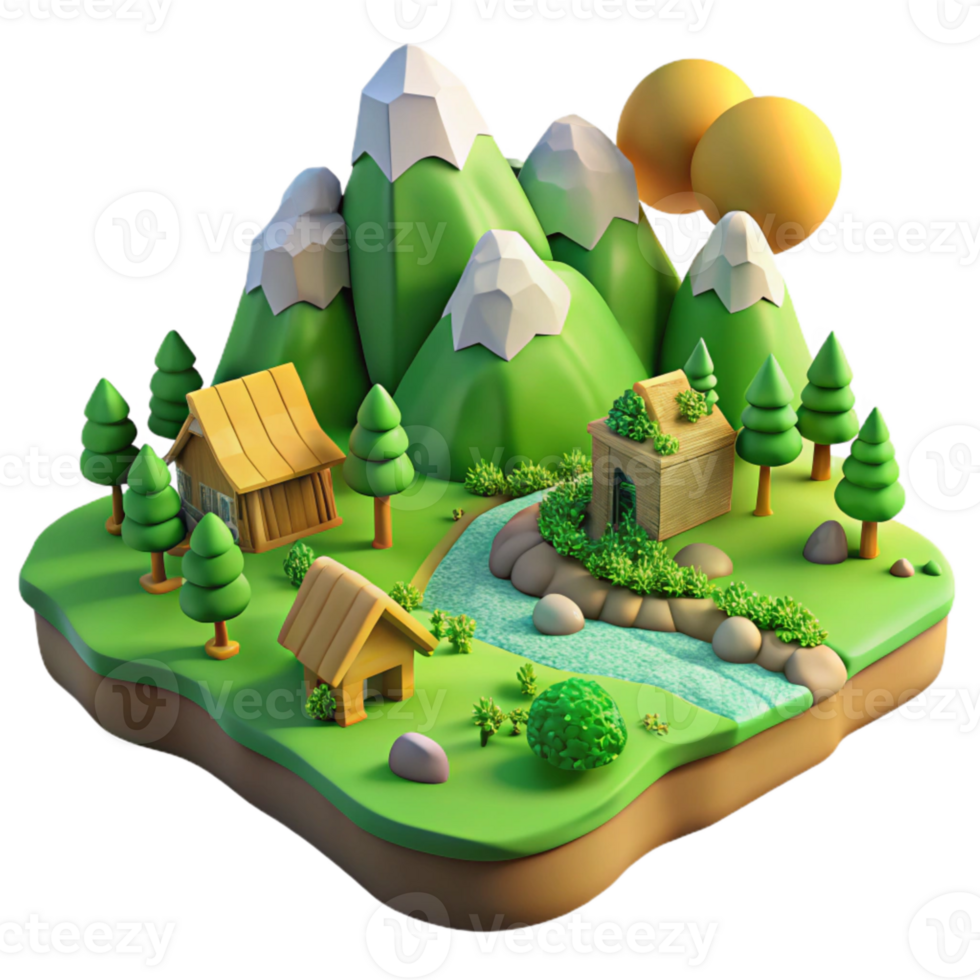 stunning rustic Green Valley Isolated Terra Verde Terrain Sunlit Scene exclusive png