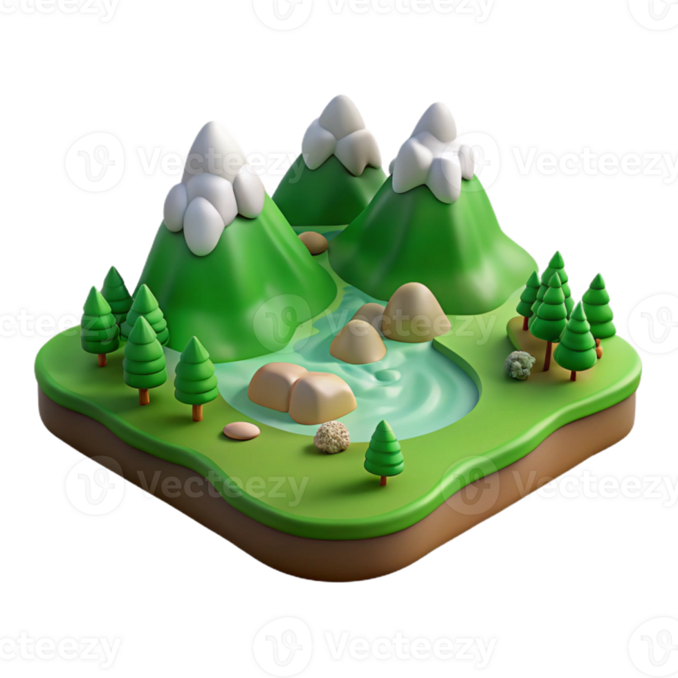 extraordinary vintage Green Valley with River Cutout Front View high resolution png