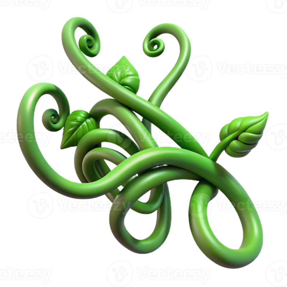extraordinary rustic Green Vine Tendrils Isolated Transparent Background original png