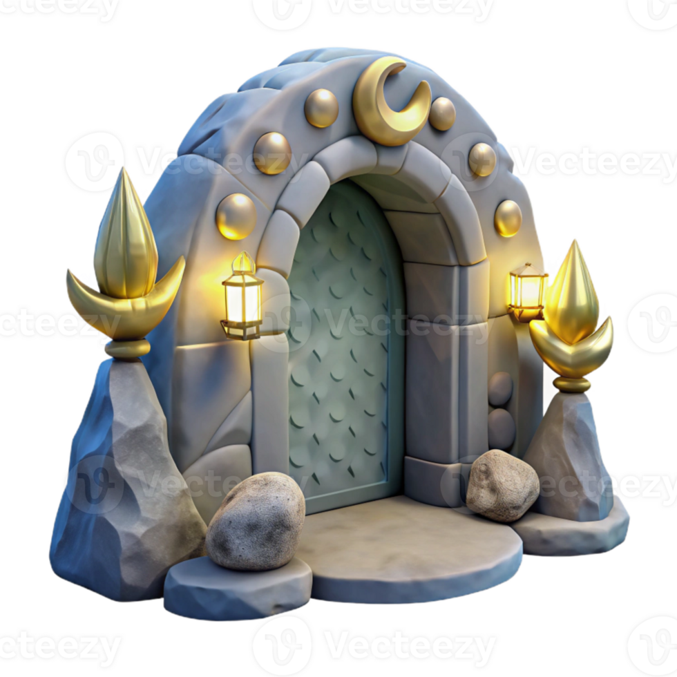 extraordinary minimalist Grotto Entrance with Moonbeams Transparent Background professional png