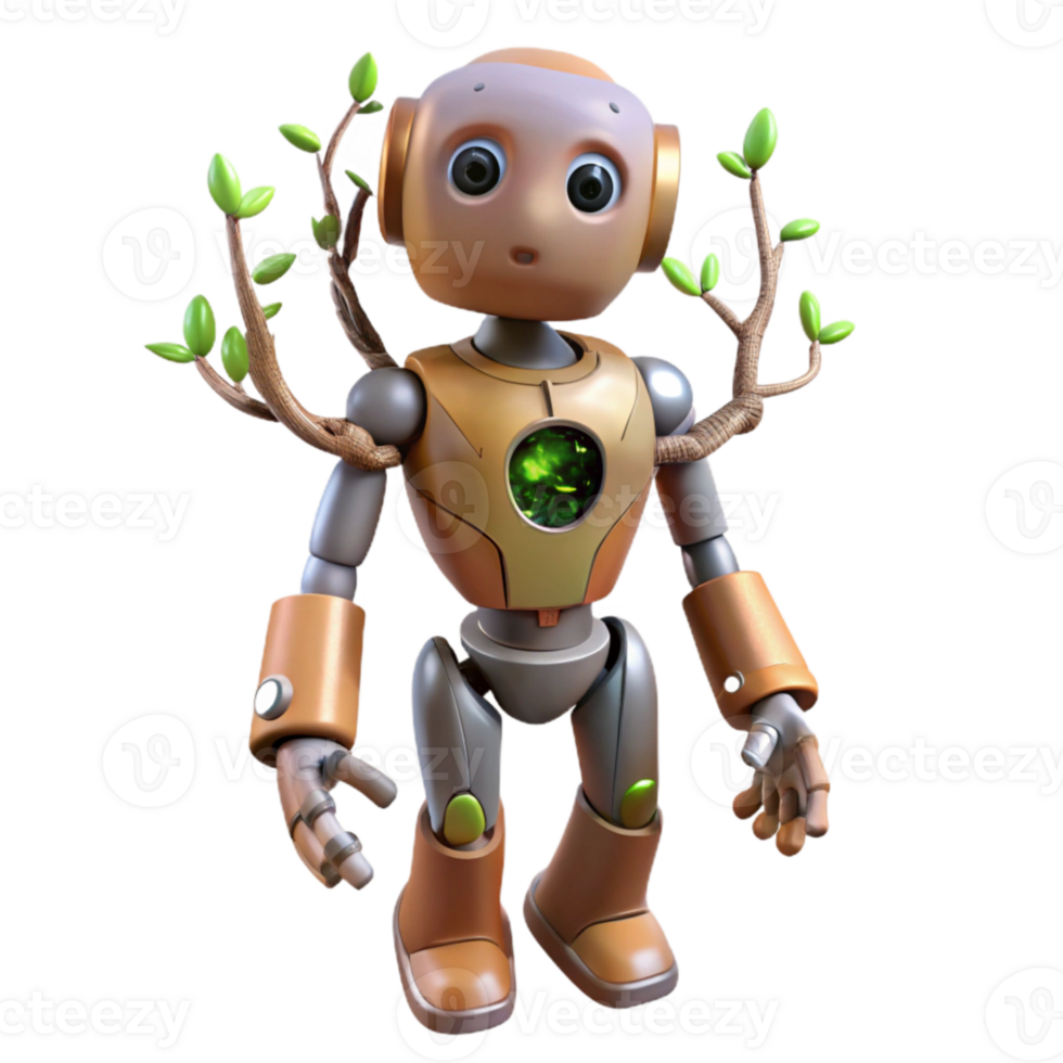 magnificent abstract Growing Branches Emerging From Robot Eye Isolated png