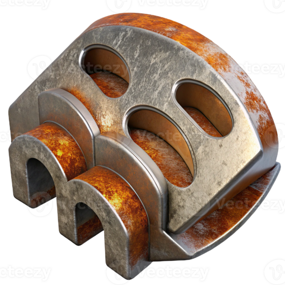 serene creative Grunge Metal Gear Texture Cutout with Rust and Wear original png