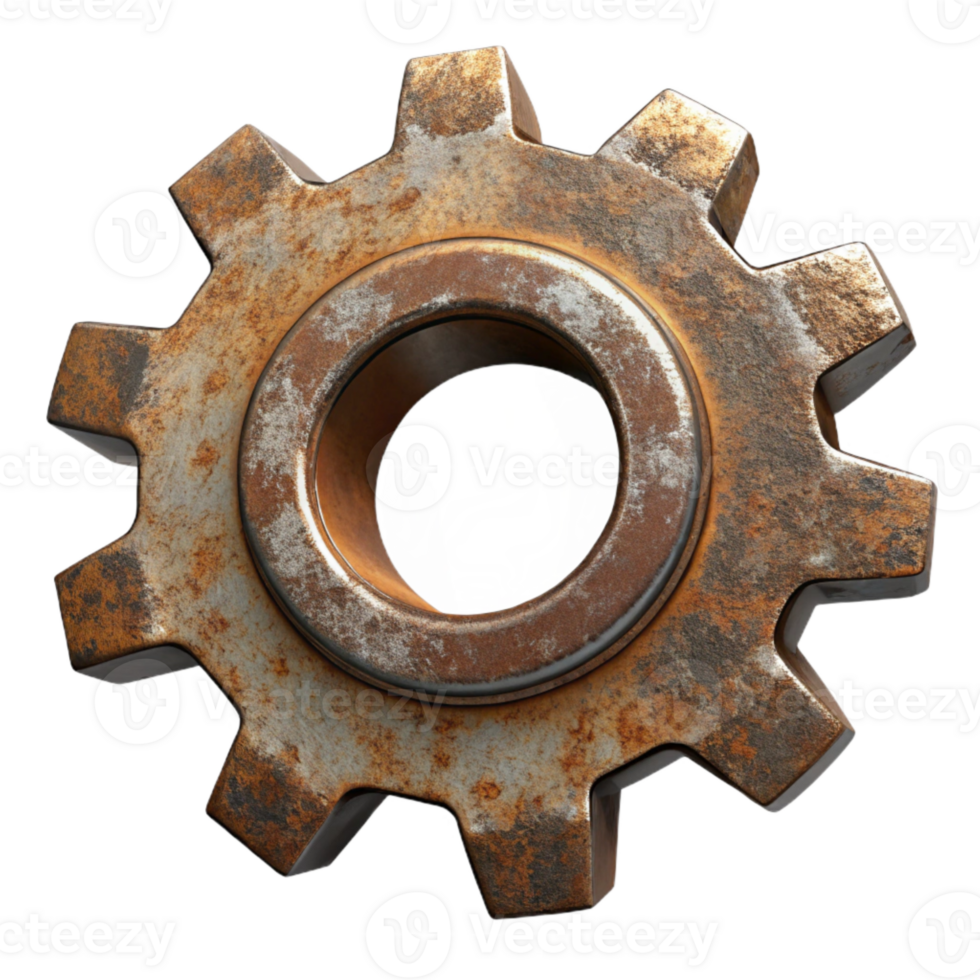 impressive artistic Grunge Metal Gear Texture Cutout with Rust and Wear exclusive png