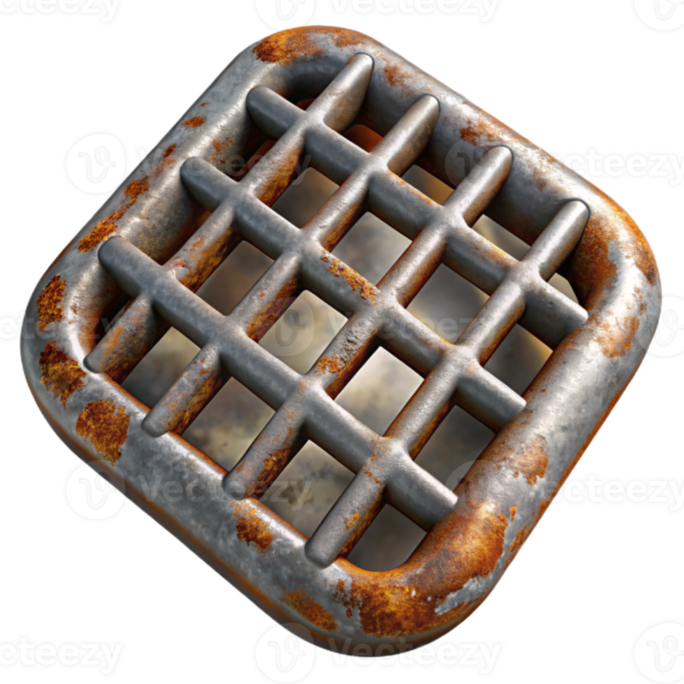 wonderful traditional Grunge Metal Grate Texture Isolated with Rust Detail genuine png