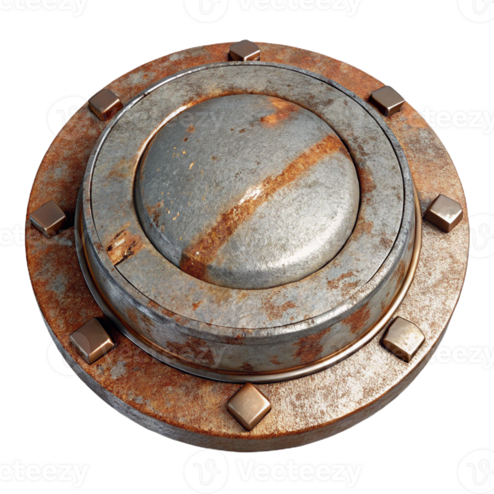 vibrant rustic Grunge Metal Surface with Rust Detail Transparent Background authentic png