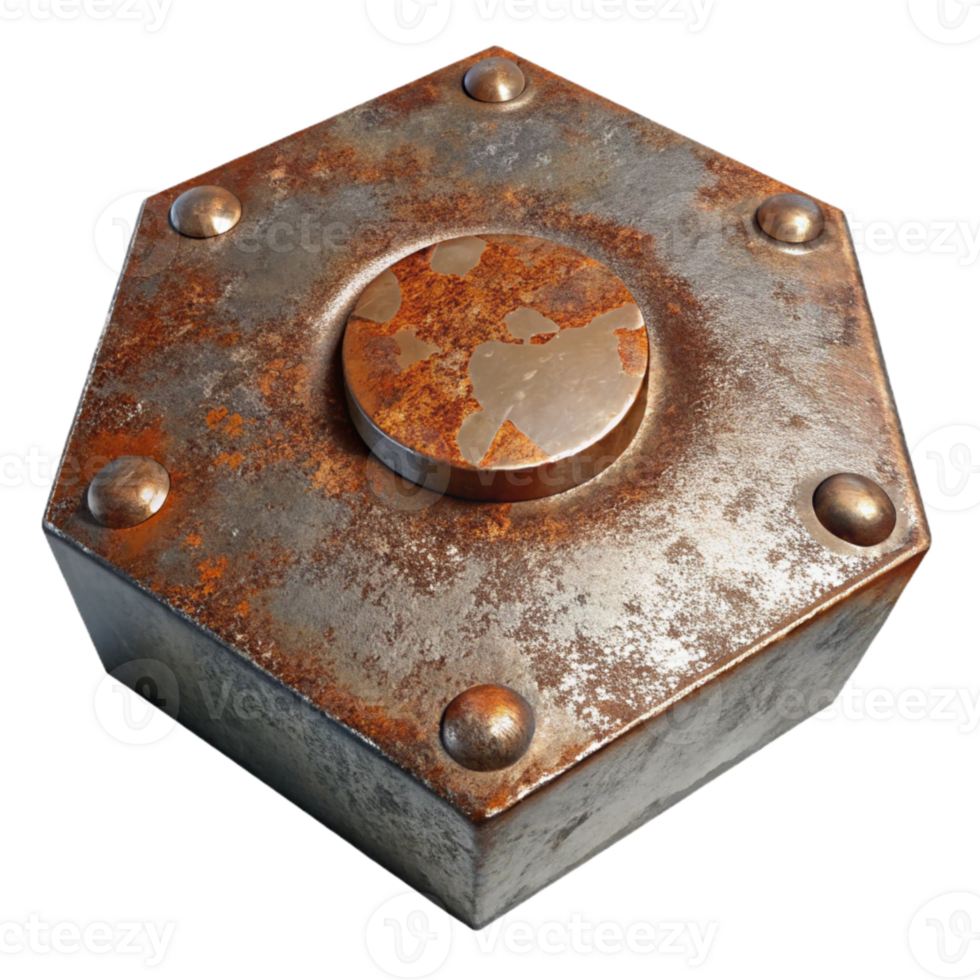 dramatic abstract Grunge Metal Surface with Rust Detail Transparent Background premium png