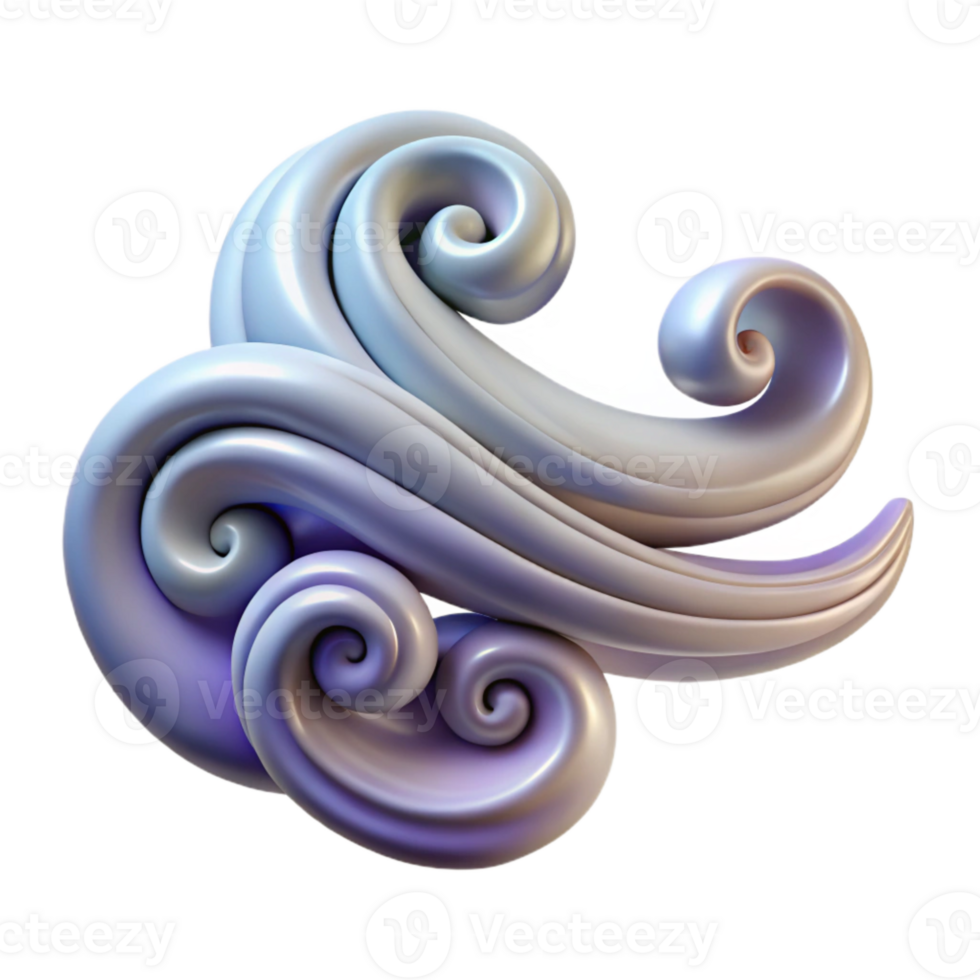serene creative Gusting Wind Effect Cutout Abstract Swirls Isolated png