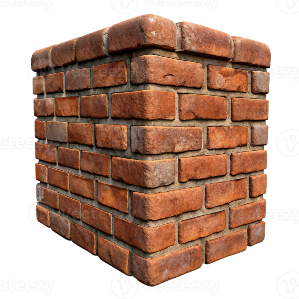 impressive minimalist Grungy Brick Wall Texture Isolated with Mortar Detail premium png