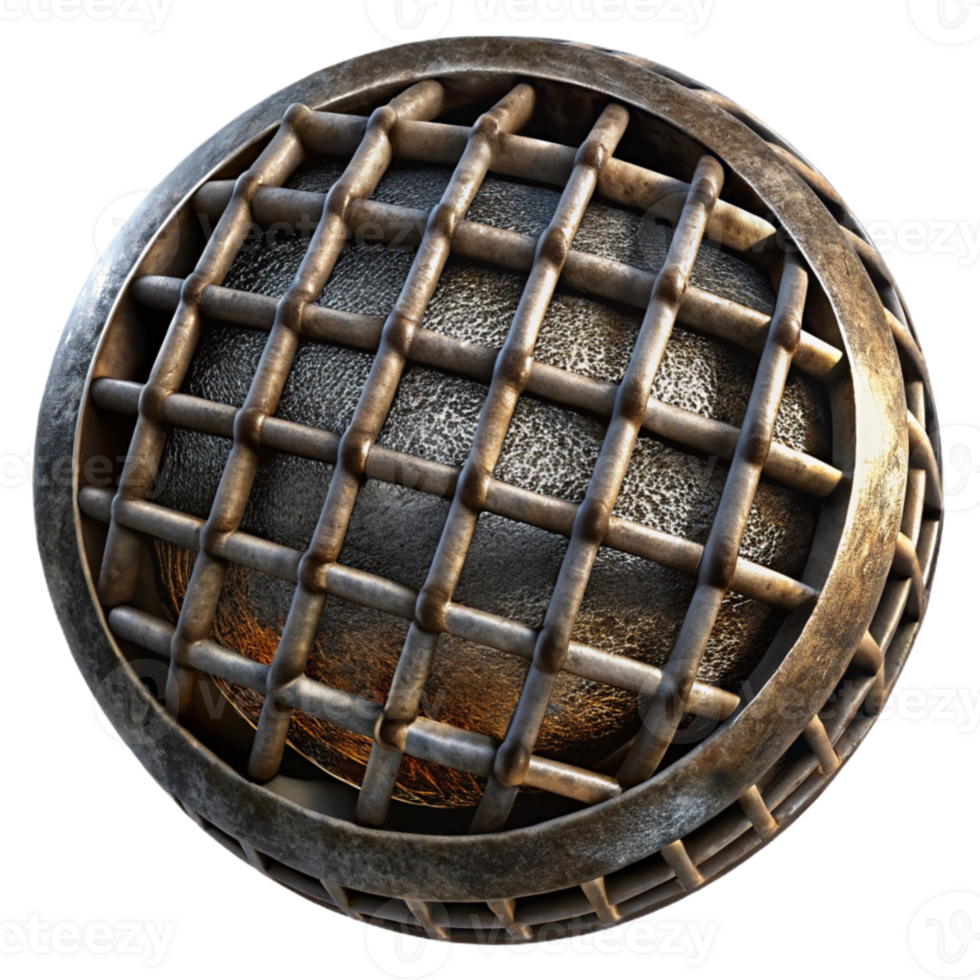 elegant creative Grungy Metal Grate Texture Black Transparent Background exclusive png