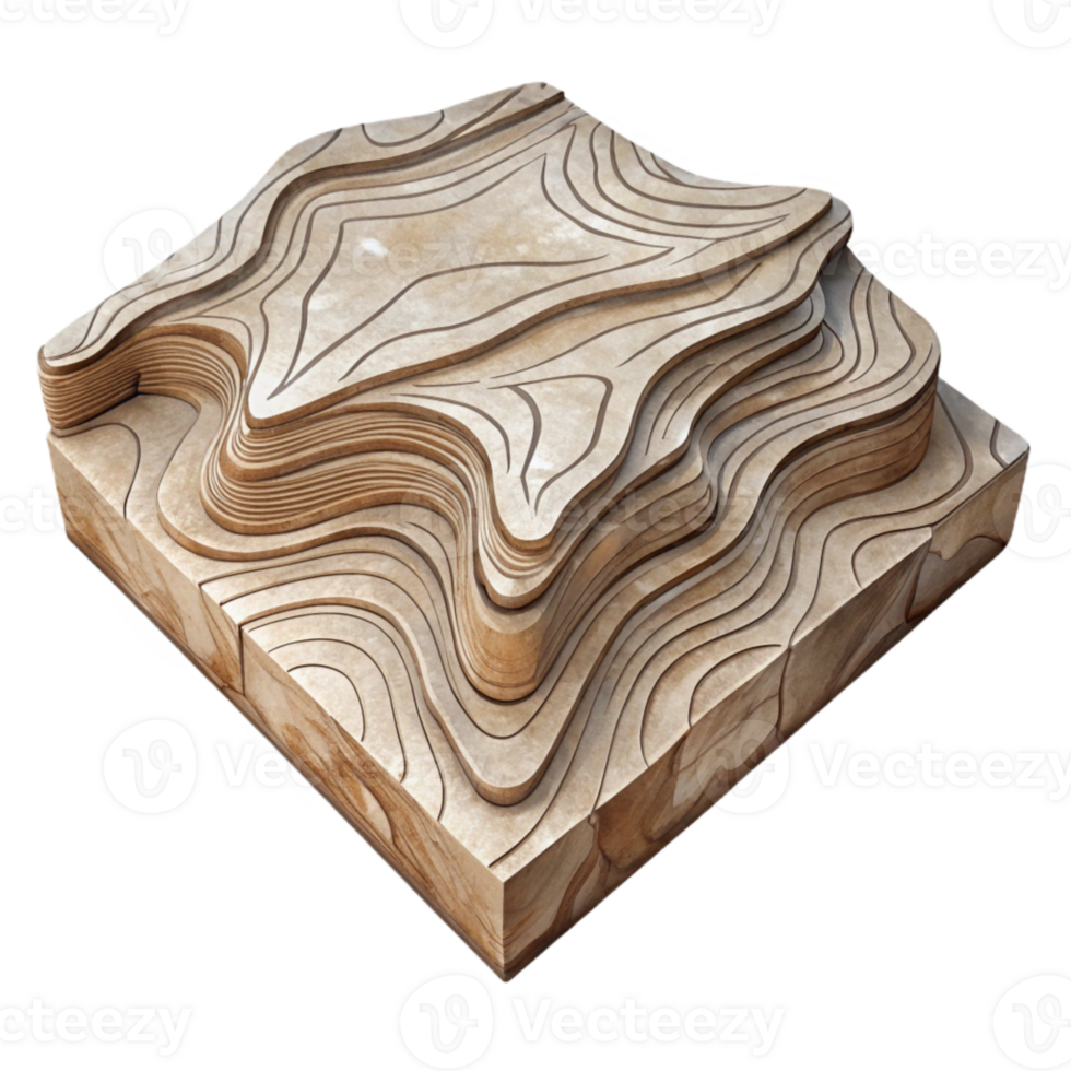 vibrant vintage Hand Drawn Topographic Sketch Transparent Background Rustic Style detailed png