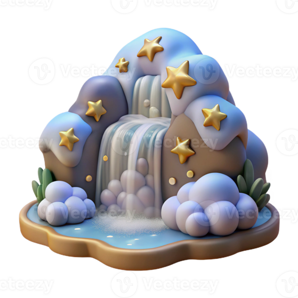 wonderful rustic Heavenly Waterfall Cutout with Stars Transparent Background png