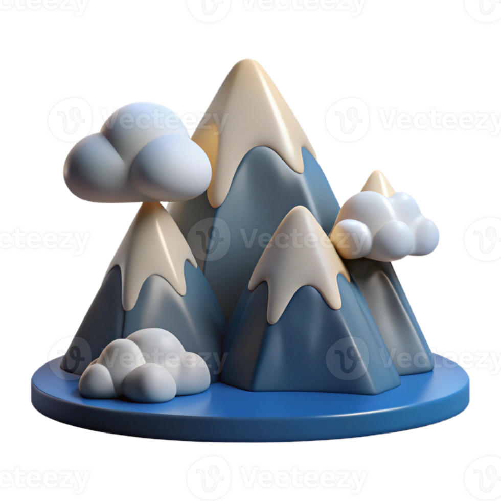 stunning creative High Contrast Sky and Mountain Landscape Cutout Element high quality png