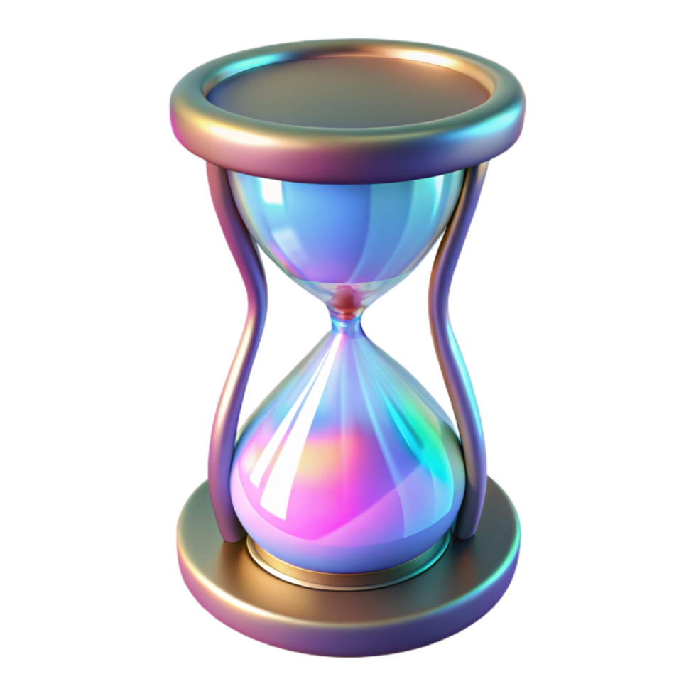 beautiful traditional Hologram of Ancient Sandglass Isolated detailed png