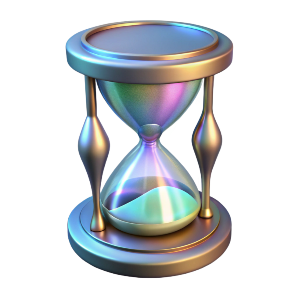 elegant traditional Hologram of Ancient Sandglass Isolated high quality png