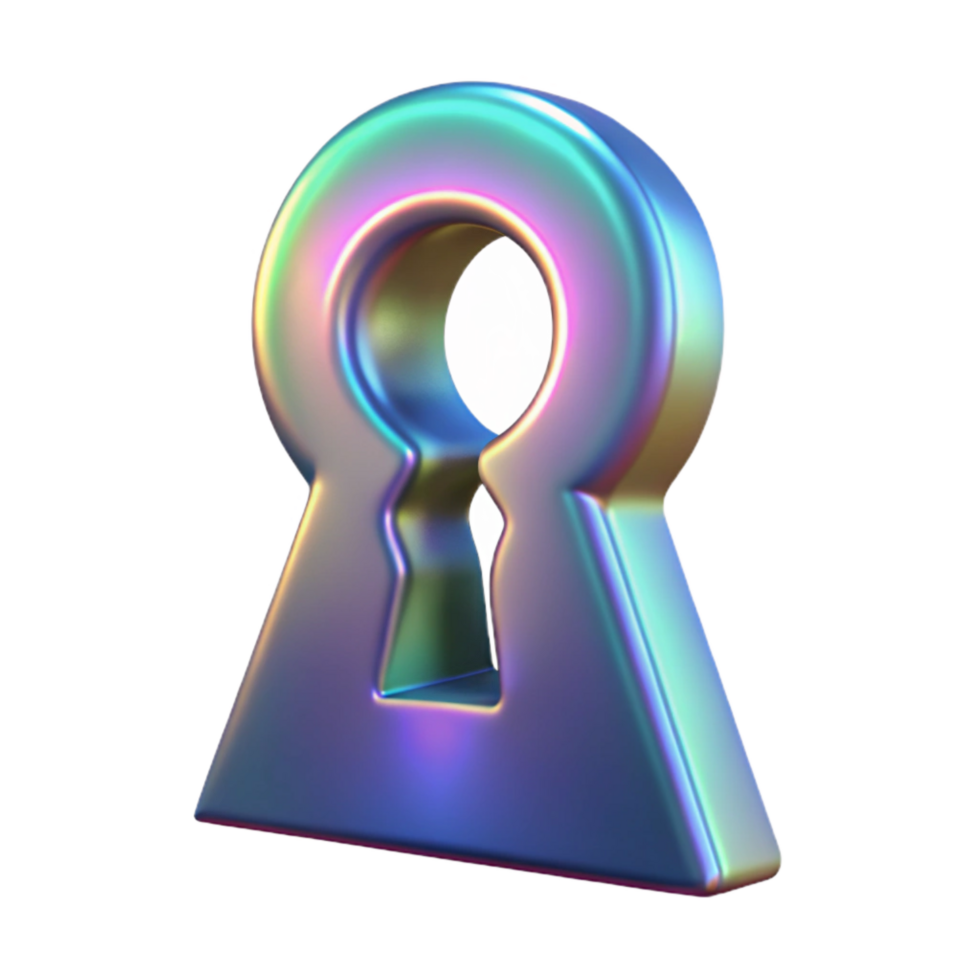 elegant artistic Hologram of Antique Keyhole with Shadow Detail Transparent high resolution png