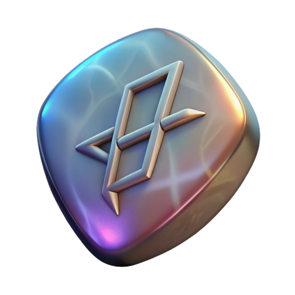 magnificent abstract Hologram of Viking Rune Stone Transparent Background genuine png