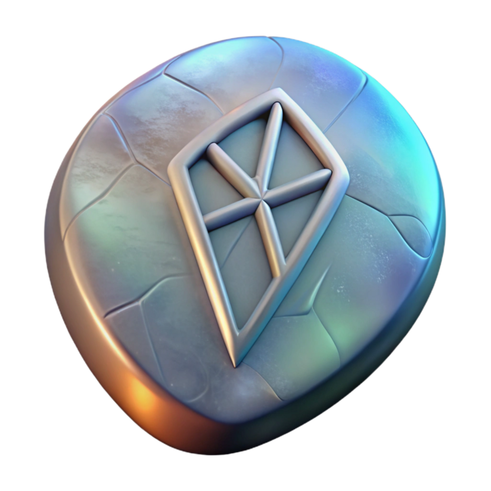 dramatic classic Hologram of Viking Rune Stone Transparent Background original png