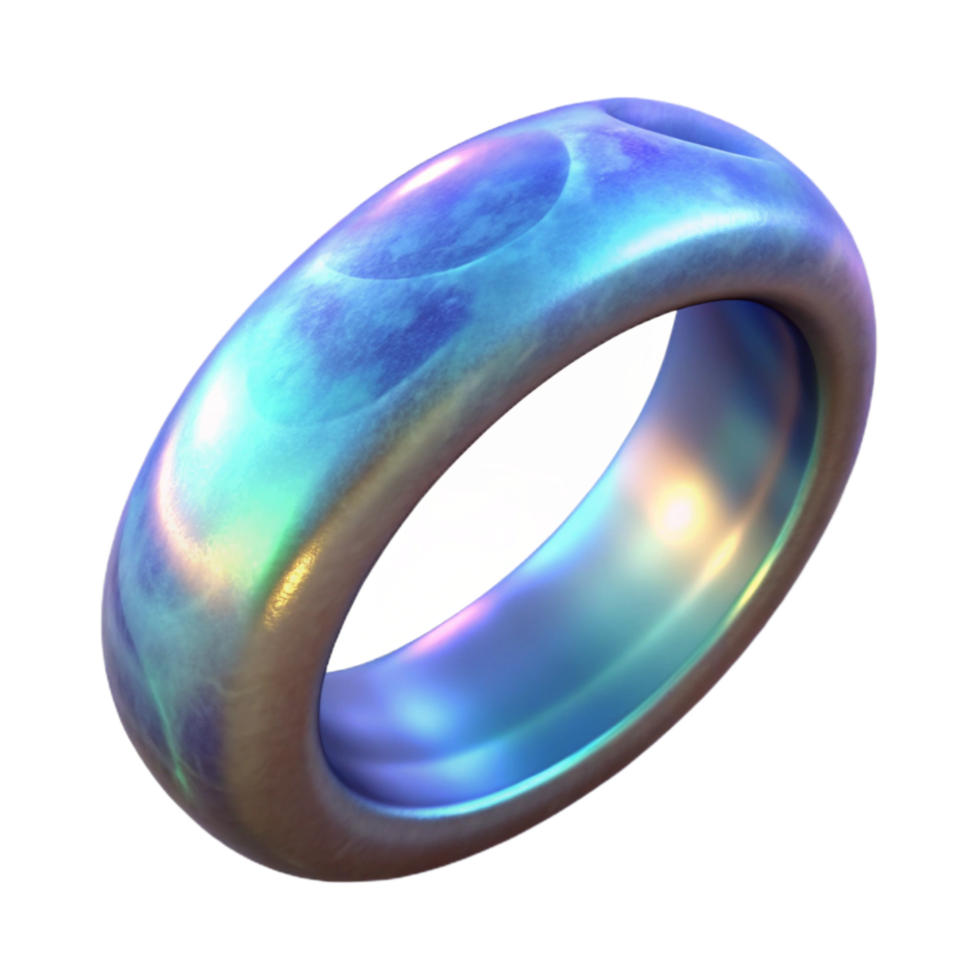 elegant modern Hologram of Tarnished Ring Isolated Transparent Background detailed png