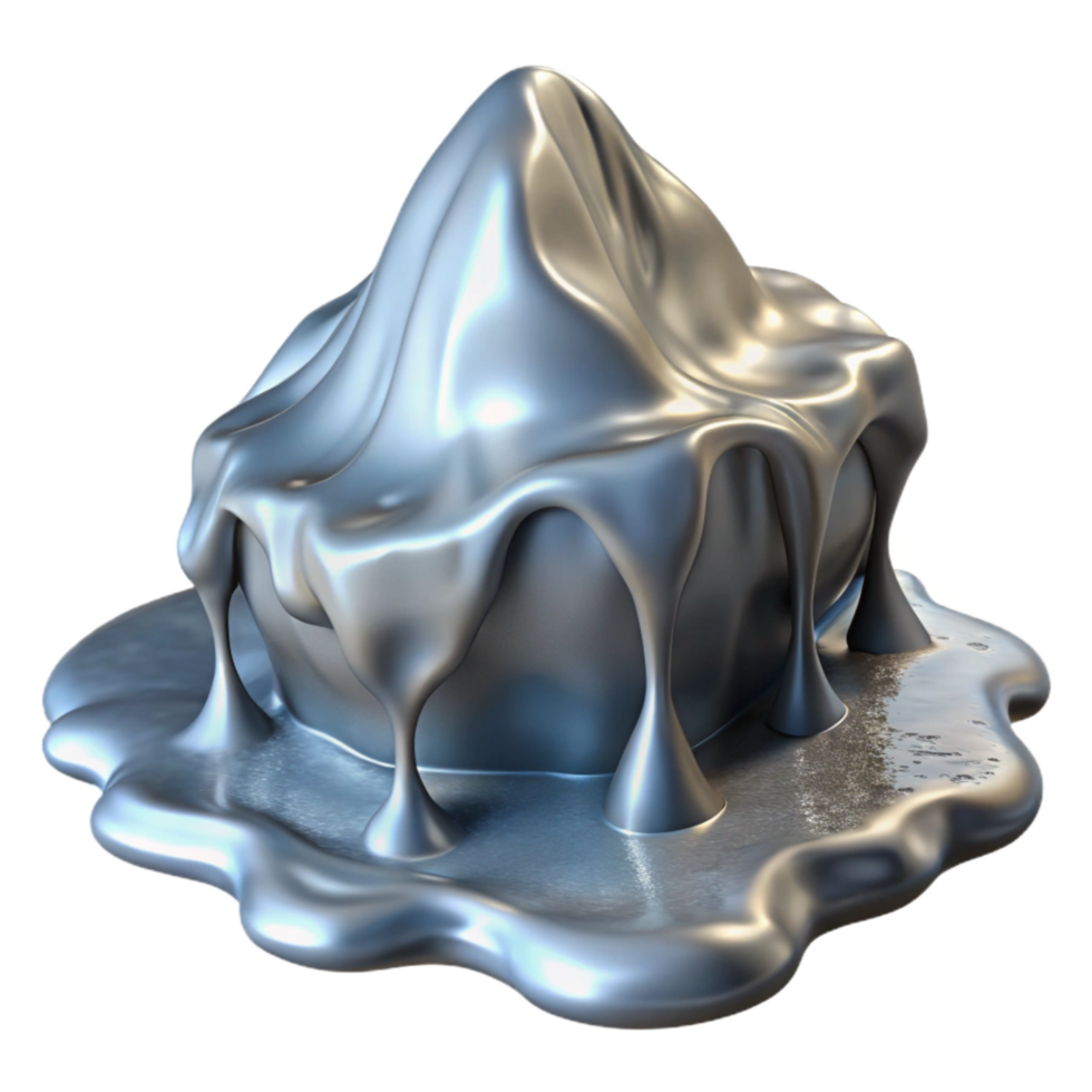 dramatic creative Hot Metal Thawing Frozen Landscape Transparent Background high resolution png