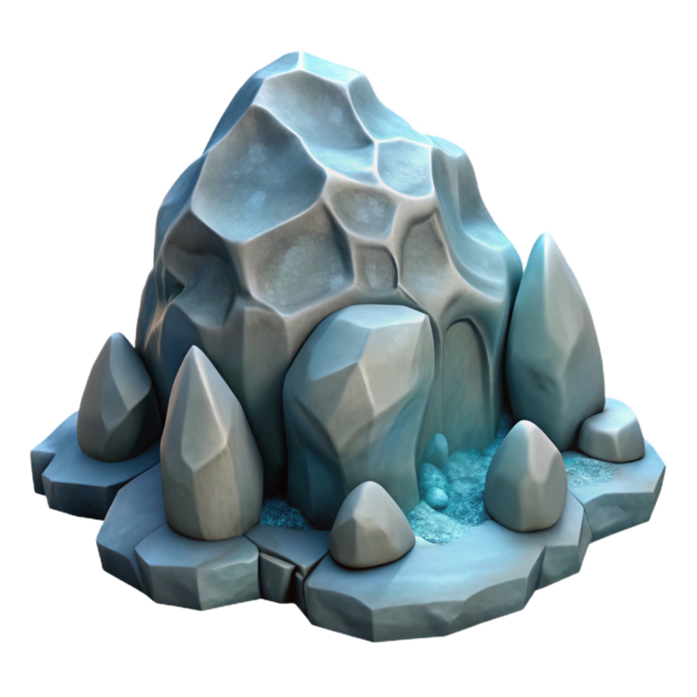 wonderful artistic Ice Covered Rocks in Gelid Grotto Isolated detailed png