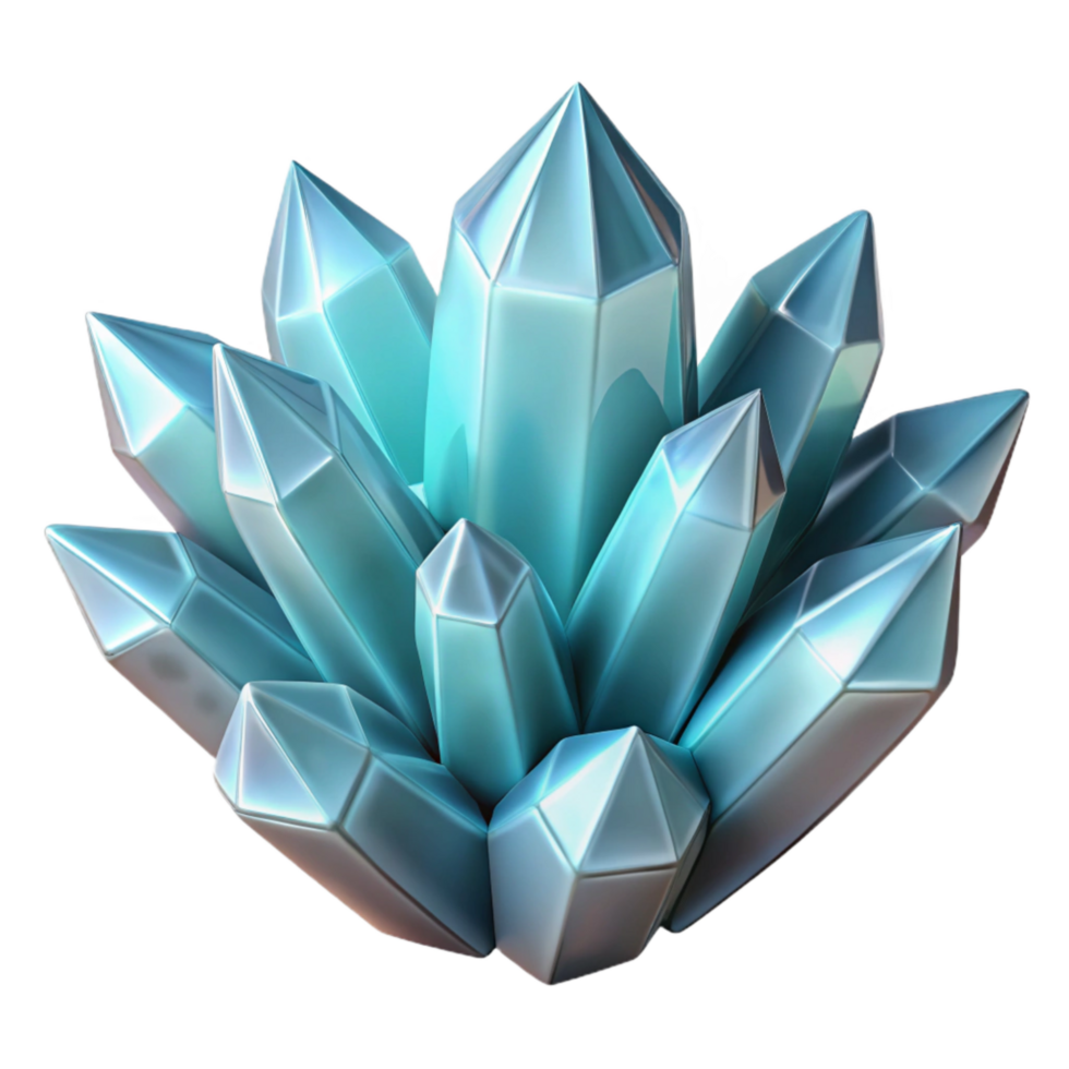 elegant minimalist Ice Crystal Cluster Isolated on Transparent Background White Frost high resolution png
