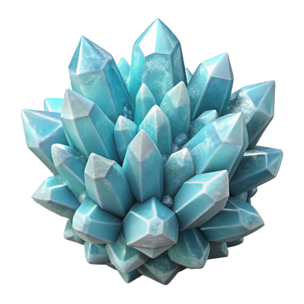vibrant creative Ice Crystal Cluster Isolated on Transparent Background White Frost authentic png