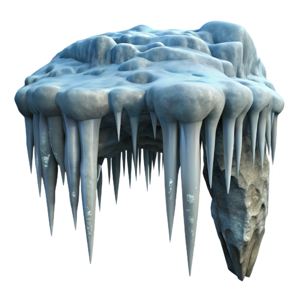 extraordinary creative Icicles Hanging in Gelid Grotto Transparent authentic png